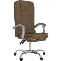 vidaXL Chaise de bureau avec fonction massage Marron Tissu