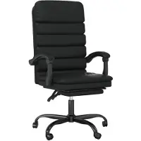 vidaXL Chaise de bureau avec fonction massage Noir similicuir