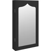 vidaXL Armoire à bijoux avec miroir mural noir 37,5x10x67 cm