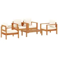 vidaXL Ensemble de 5 canapés de jardin avec coussins en bois massif d'acacia
