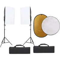 vidaXL Kit studio photo avec éclairage et réflecteur