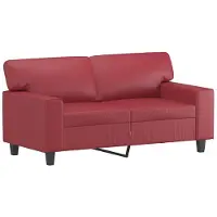 vidaXL Canapé 2 places vin rouge 120 cm similicuir