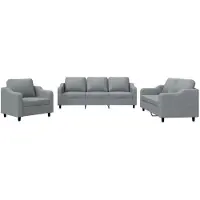 vidaXL Ensemble de canapés 3 pièces avec coussins Tissu gris clair