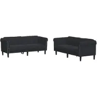 vidaXL Ensemble de canapés 2 pièces noir velours