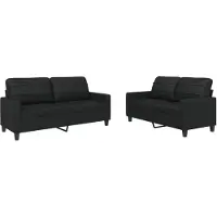 vidaXL Ensemble de canapés 2 pièces avec coussins Noir Similicuir