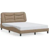 vidaXL Cadre de lit sans matelas "Hvar" Cappuccino-Brun 140x190 cm Similicuir