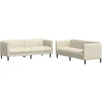 vidaXL Ensemble de canapés 2 pièces tissu crème