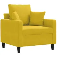 vidaXL Fauteuil jaune 60 cm velours