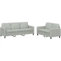 vidaXL Ensemble de canapés 2 pièces gris clair velours