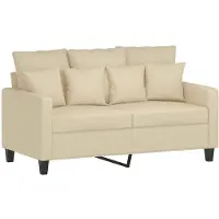 vidaXL Canapé 2 places crème 120 cm Tissu