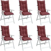 vidaXL Coussins de chaise à haut dossier 6 pcs. Mélange rouge vin 120x50x7 cm Tissu