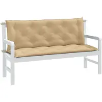 vidaXL Coussins pour banc de jardin, lot de 2, mélange de couleurs beige, 150x50x7 cm, tissu