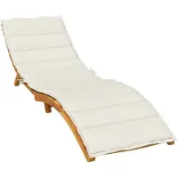 vidaXL Coussin pour bain de soleil Melange Crème 200x70x4 cm Tissu