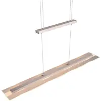 TRIO Suspension LED MILOS, nuances d'argent, 5 W, blanc chaud, 550 lm, verre, dimensions : 170 x 80 x 12 cm, IP20, RL