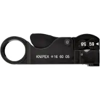 Knipex outil à dénuder pour câble coaxial 16 60 05 SB Pour type de câble RG 58, RG 59 + RG 62, longueur:105 mm, poids : 73 g (16 60 05 SB)