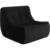 Popsofa Fauteuil Rave en velours côtelé noir