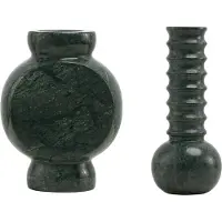 Mr. Stoned Coffret Cadeau en Marbre – Vases Circle & Ribbed Vert
