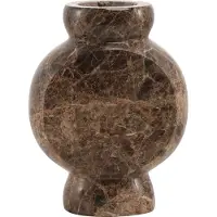 Mr. Stoned Vase en Marbre Circle Brun