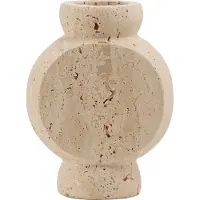 Mr. Stoned Vase en Travertin Circle