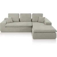 Popsofa Canapé d'angle Lazy Bouclé Taupe droit