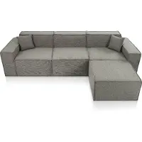 Popsofa Canapé d’angle Beat Bouclé Brun