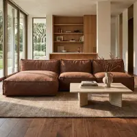 Popsofa Canapé d'angle modulaire intérieur Kiki Bouclé Cuivre