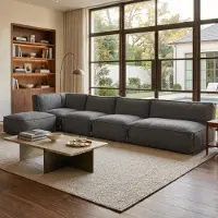 Popsofa Canapé lounge modulaire intérieur 4,5 places Kiki Bouclé Marron