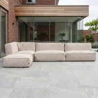 Popsofa Ensemble Lounge d’Extérieur Kiki 4 Places avec Pouf Rouge Doux