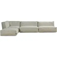 Popsofa Ensemble Lounge d’Extérieur Kiki 4 Places avec Pouf Taupe