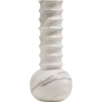 Mr. Stoned Vase en Marbre Cannelé Blanc