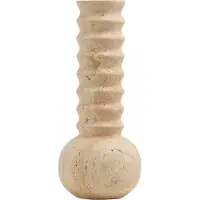 Mr. Stoned Vase en Marbre Cannelé Travertin