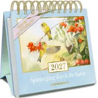 Coppenrath Verlag Calendrier avec 53 cartes postales : 2027 - Promenade dans la nature : Calendrier de bureau avec un calendrier hebdomadaire, des cartes postales illustrées et perforées (calendrier-carte postale)