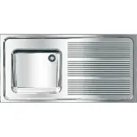 Kwc Évier professionnel , modèle MAXIMA, en acier inoxydable, dimensions 1200 x 382 x 600 mm, avec système de récupération des eaux de rinçage situé sur le côté droit