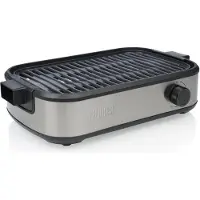 Princess Table Chef Purify - 103215 - Barbecue de table - 35 x 21 cm - Gril de table et barbecue avec système de filtration d'air - Aspiration intégrée - Jusqu'à 260 degrés - Sans PFAS - 1 800 W