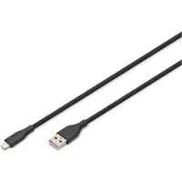 Digitus AK-600108-005-S USB 2.0 Kabel Typ A-Lightning Silikon 0,5m MFI schwa