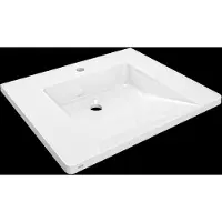 Kwc Meuble de salle de bain individuel , modèle EXOS, matériau MIRANIT, dimensions 600x125x500 mm, couleur blanche, avec trou pour robinet
