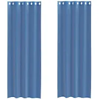 vidaXL Voile Rideaux avec œillets 2 pcs. Bleu roi