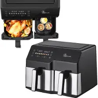 Extralink Home Air Fryer SJ-1000 10 L (6 L + 4 L), 2500 W, Dual Basket, friteuse à air chaud