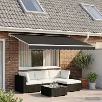 Prolenta Maison Exclusive - Toile de remplacement pour store banne, dimensions 4x2 mètres, couleur anthracite, en polyester