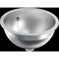 Kwc Bassin rond, RONDO, acier inoxydable, Sdm, 337x150 mm, trop-plein, garniture vidange et trop-plein