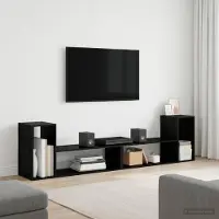 Prolenta Maison Exclusive - Meuble TV, dimensions 100 x 30 x 50 cm, finition noire imitation chêne, fabriqué en panneaux de particules