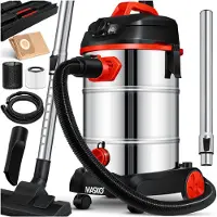 MASKO Aspirateur industriel pour liquides et poussières, en acier inoxydable, puissance maximale : 1800W