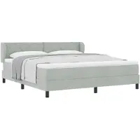 vidaXL Lit boxspring avec tête de lit gris clair 180 x 200 cm velours