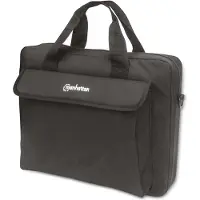 Manhattan London Laptop Bag 14.1", Top Loader, Black, LOW COST, Accessories Pocket, Shoulder Strap (removable), Notebook Case, Three Year Warranty - Sacoche pour ordinateur portable - 14.1" - noir