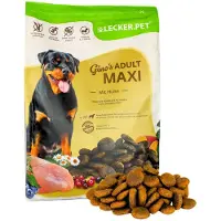 Lecker.Pet 4 - 12 kg. Gino's Adult Maxi au poulet. Croquettes complètes pour chien adulte. À consommer de préférence avant avril 2026. 480 kg. À consommer de préférence avant le