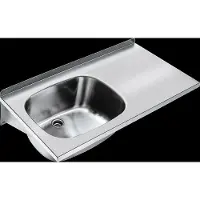 Kwc Bassin multifonction , modèle SIRIUS, en acier inoxydable, dimensions 1000 x 230 x 500 mm, avec surface de rangement sur le côté droit