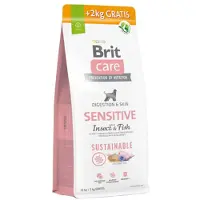 Brit Care Sustainable Sensitive - 12+2 kg - avec insectes et poissons pour chiens adultes au pelage sensible