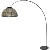 Steinhauer Lampadaire - naturel noir - Curve - bambou métal - lampe arquée - E27 - 4517ZW - Anne Lighting