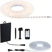 Paulmann Bande LED solaire avec télécommande, 10 m, IP44, 3,2 W, 28 lm/m, 60 LED/m, 3000 K