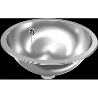Kwc Bassin rond, RONDO, acier inoxydable, haute brillance, 426x160 mm, évacuation, garniture d'évacuation et de trop-plein